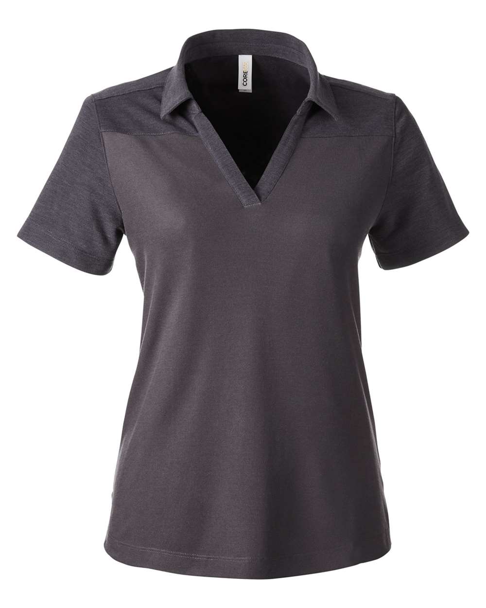 Core365 Women's Fusion ChromaSoft™ Colorblock Polo - CE112CW Carbon- Carbon Heather