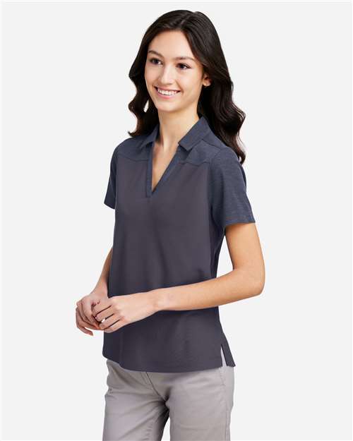 Core365 Women's Fusion ChromaSoft™ Colorblock Polo - CE112CW Classic Navy- Classic Navy Heather