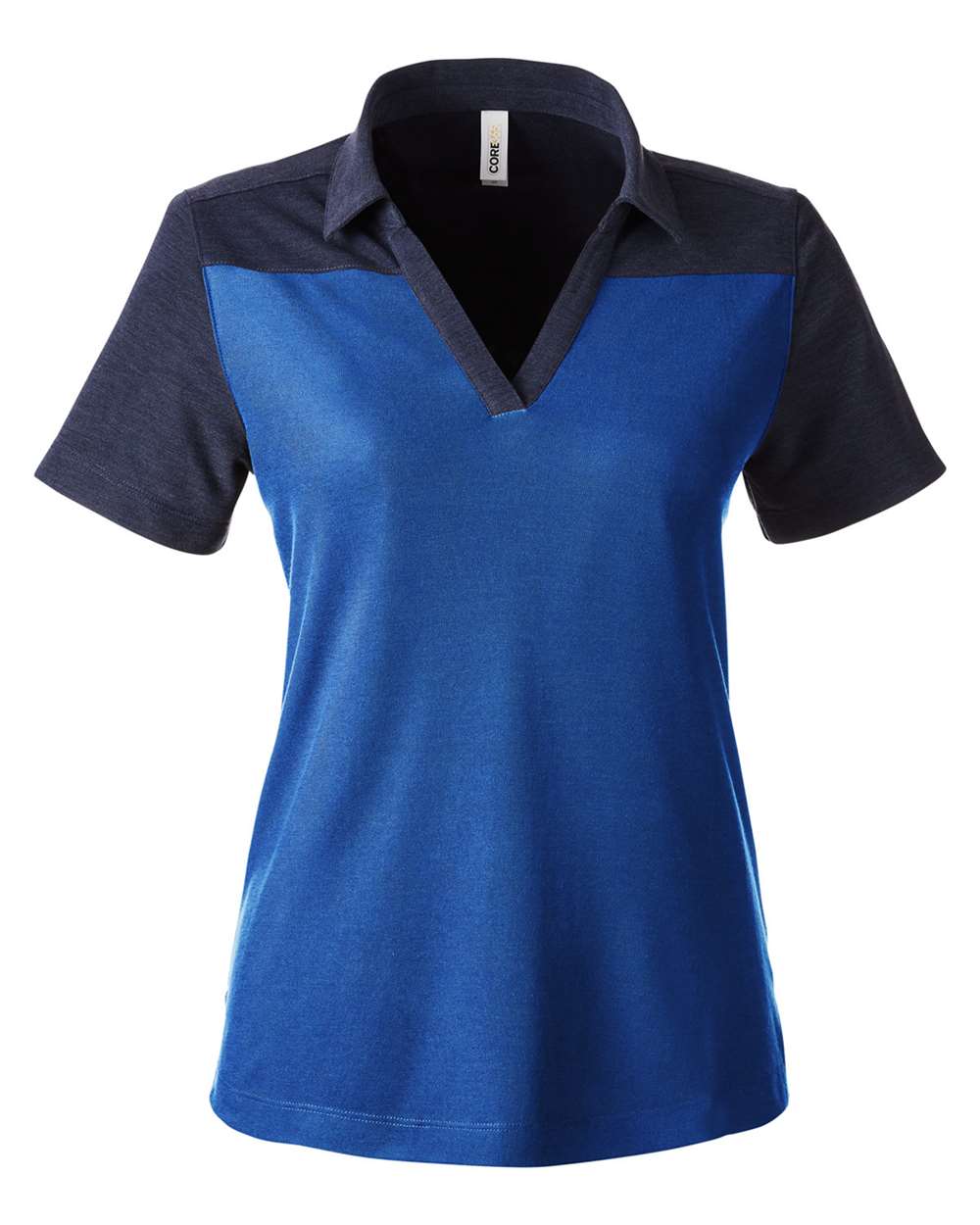 Core365 Women's Fusion ChromaSoft™ Colorblock Polo - CE112CW True Royal- Classic Navy Heather