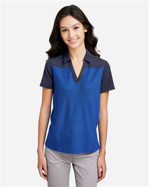 Core365 Women's Fusion ChromaSoft™ Colorblock Polo - CE112CW True Royal- Classic Navy Heather