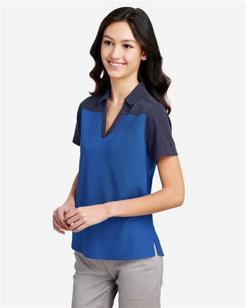 Core365 Women's Fusion ChromaSoft™ Colorblock Polo - CE112CW True Royal- Classic Navy Heather