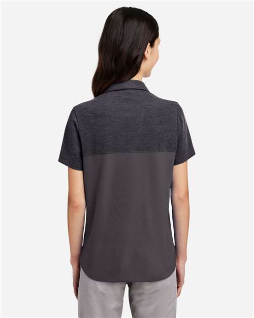 Core365 Women's Fusion ChromaSoft™ Colorblock Polo - CE112CW Carbon- Carbon Heather