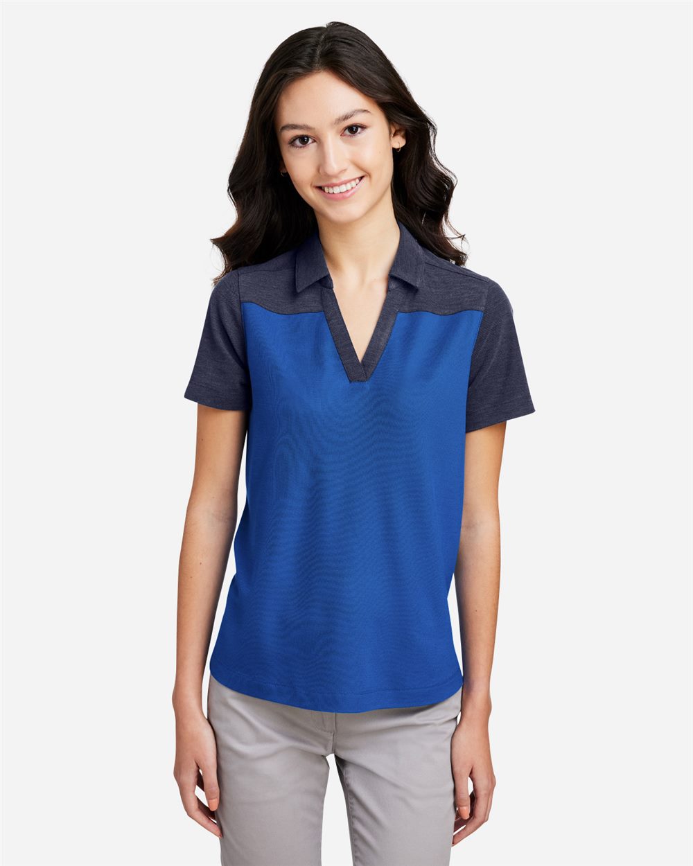 Harriton Women's Fusion ChromaSoft™ Colorblock Polo - CE112CW