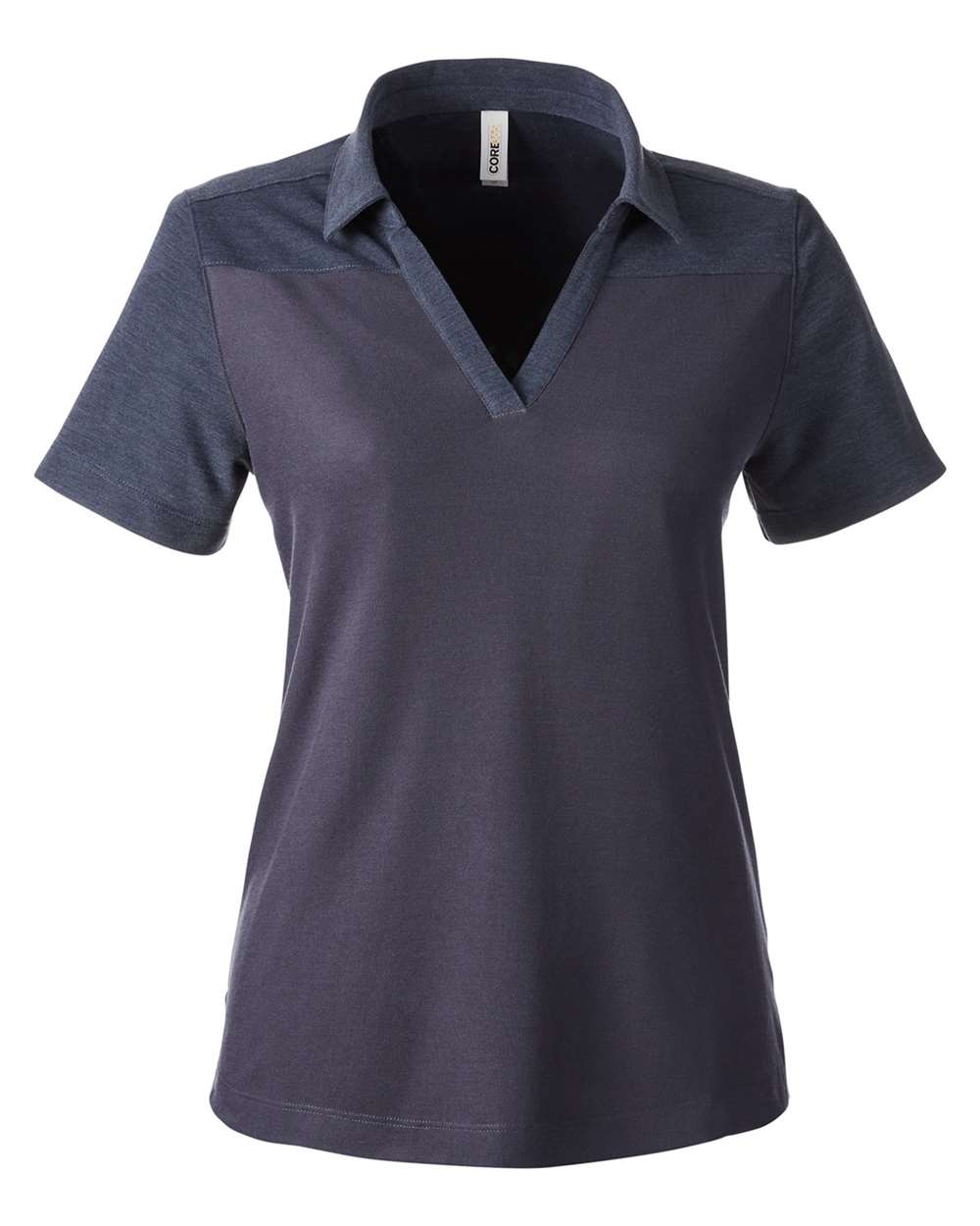 Core365 Women's Fusion ChromaSoft™ Colorblock Polo - CE112CW Classic Navy- Classic Navy Heather