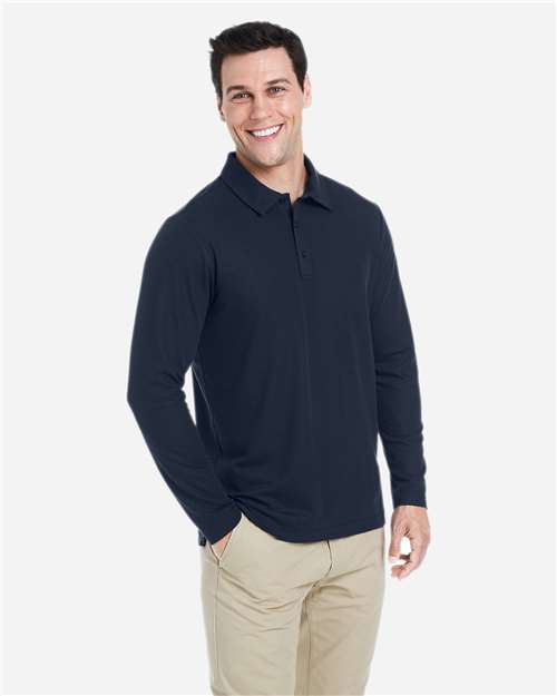 Core365 Men's Fusion ChromaSoft™ Long Sleeve Pique Polo - CE112L Classic Navy