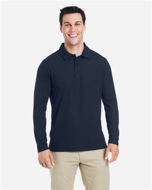 Core365 Men's Fusion ChromaSoft™ Long Sleeve Pique Polo - CE112L Classic Navy