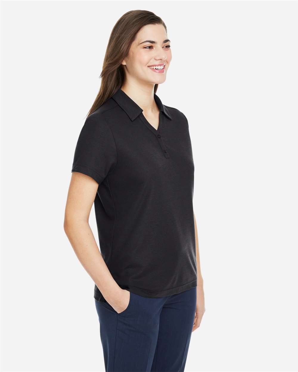 Core365 Women's Fusion ChromaSoft™ Pique Polo - CE112W Black