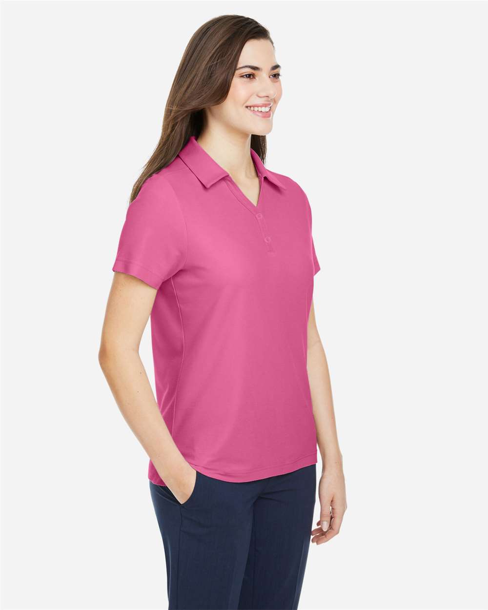 Core365 Women's Fusion ChromaSoft™ Pique Polo - CE112W Charity Pink