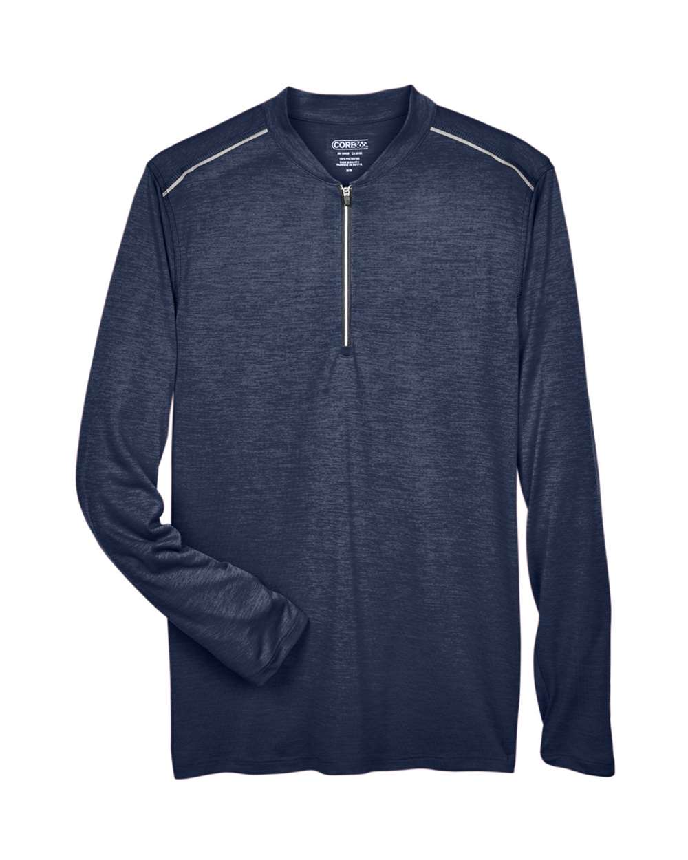 Core365 Men's Kinetic Performance Quarter-Zip Pullover - CE401 Classic Navy Heather- Carbon