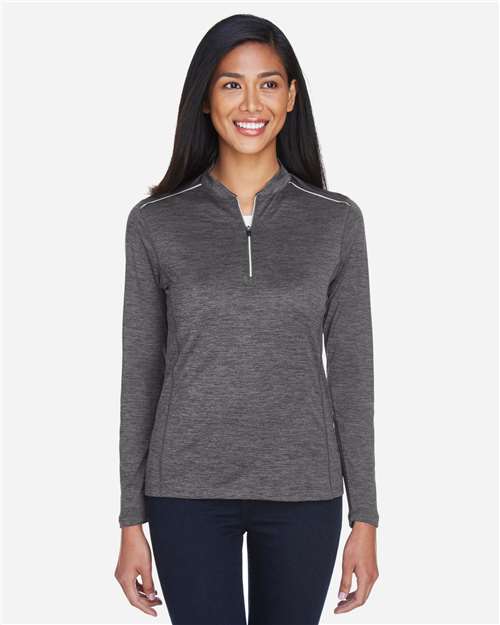 Core365 Women's Kinetic Performance Quarter-Zip Pullover - CE401W Carbon- Black
