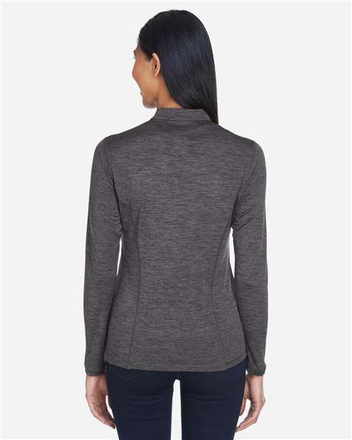 Core365 Women's Kinetic Performance Quarter-Zip Pullover - CE401W Carbon- Black