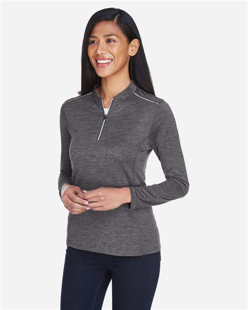 Core365 Women's Kinetic Performance Quarter-Zip Pullover - CE401W Carbon- Black