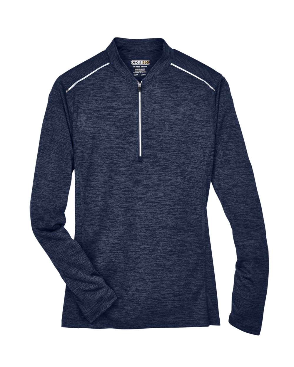 Core365 Women's Kinetic Performance Quarter-Zip Pullover - CE401W Classic Navy Heather- Carbon