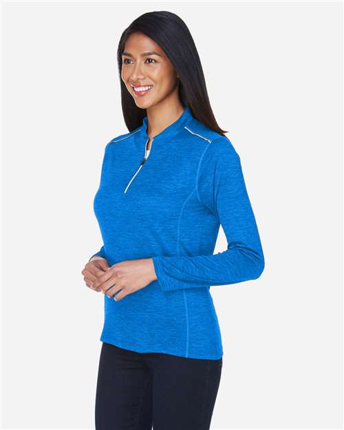 Core365 Women's Kinetic Performance Quarter-Zip Pullover - CE401W True Royal- Carbon