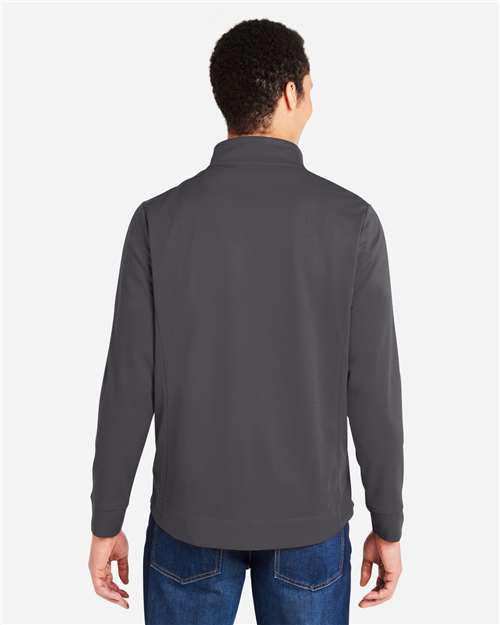 Core365 Men's Market Snag Protect Mesh Colorblock Quarter-Zip Pullover - CE404 Carbon- Black