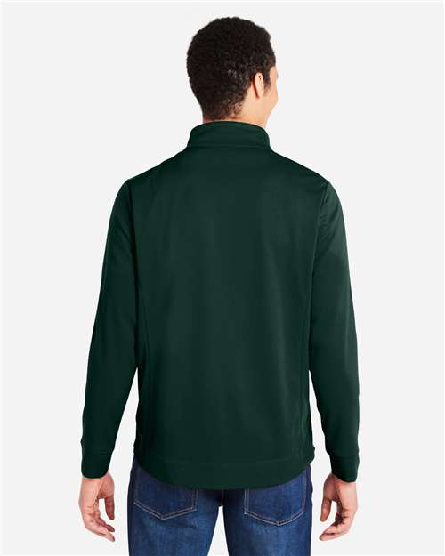 Core365 Men's Market Snag Protect Mesh Colorblock Quarter-Zip Pullover - CE404 Forest- Carbon