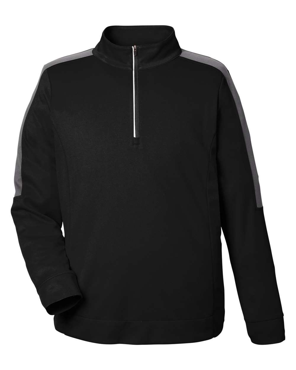Core365 Men's Market Snag Protect Mesh Colorblock Quarter-Zip Pullover - CE404 Black- Carbon