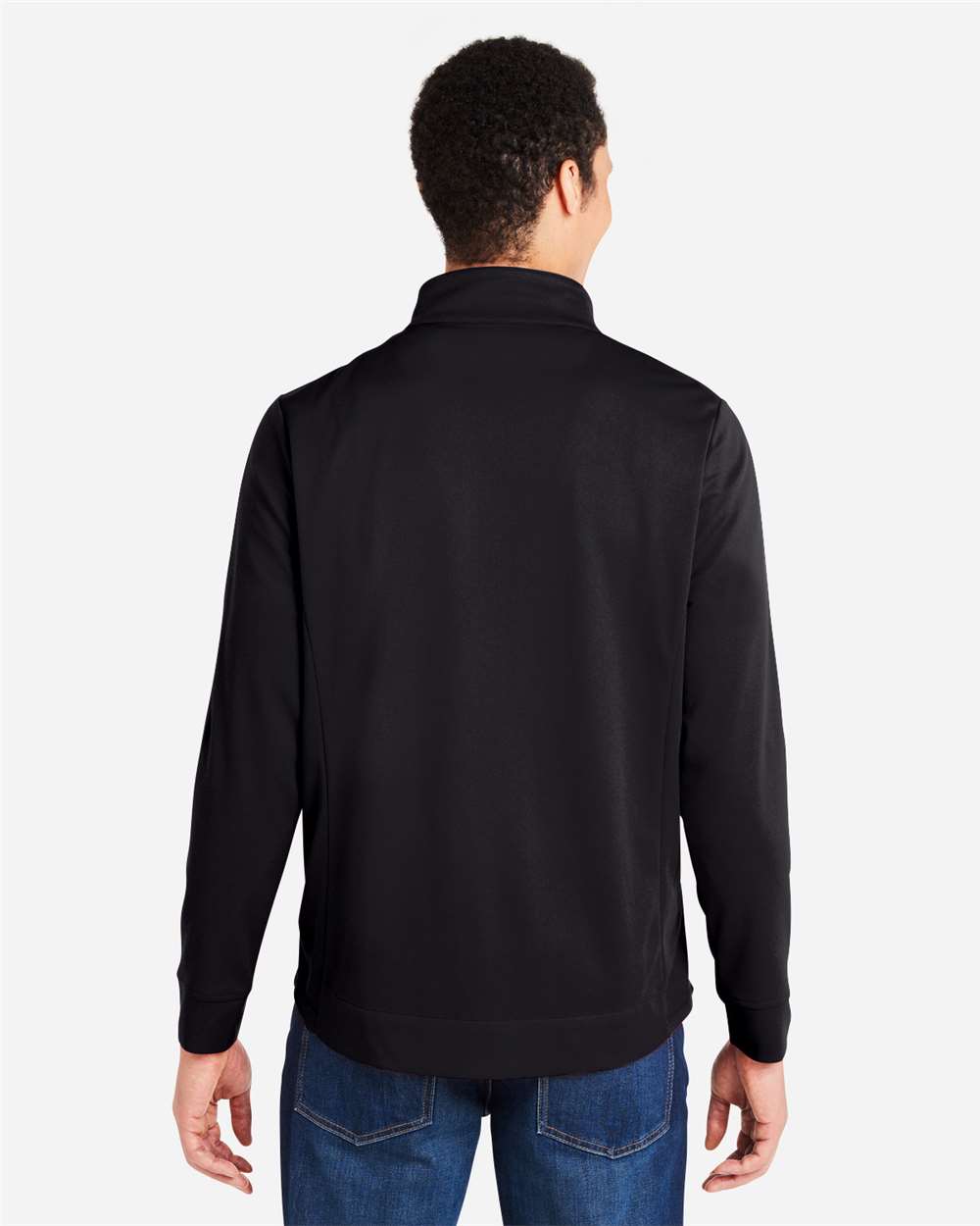 Core365 Men's Market Snag Protect Mesh Colorblock Quarter-Zip Pullover - CE404 Black- Carbon