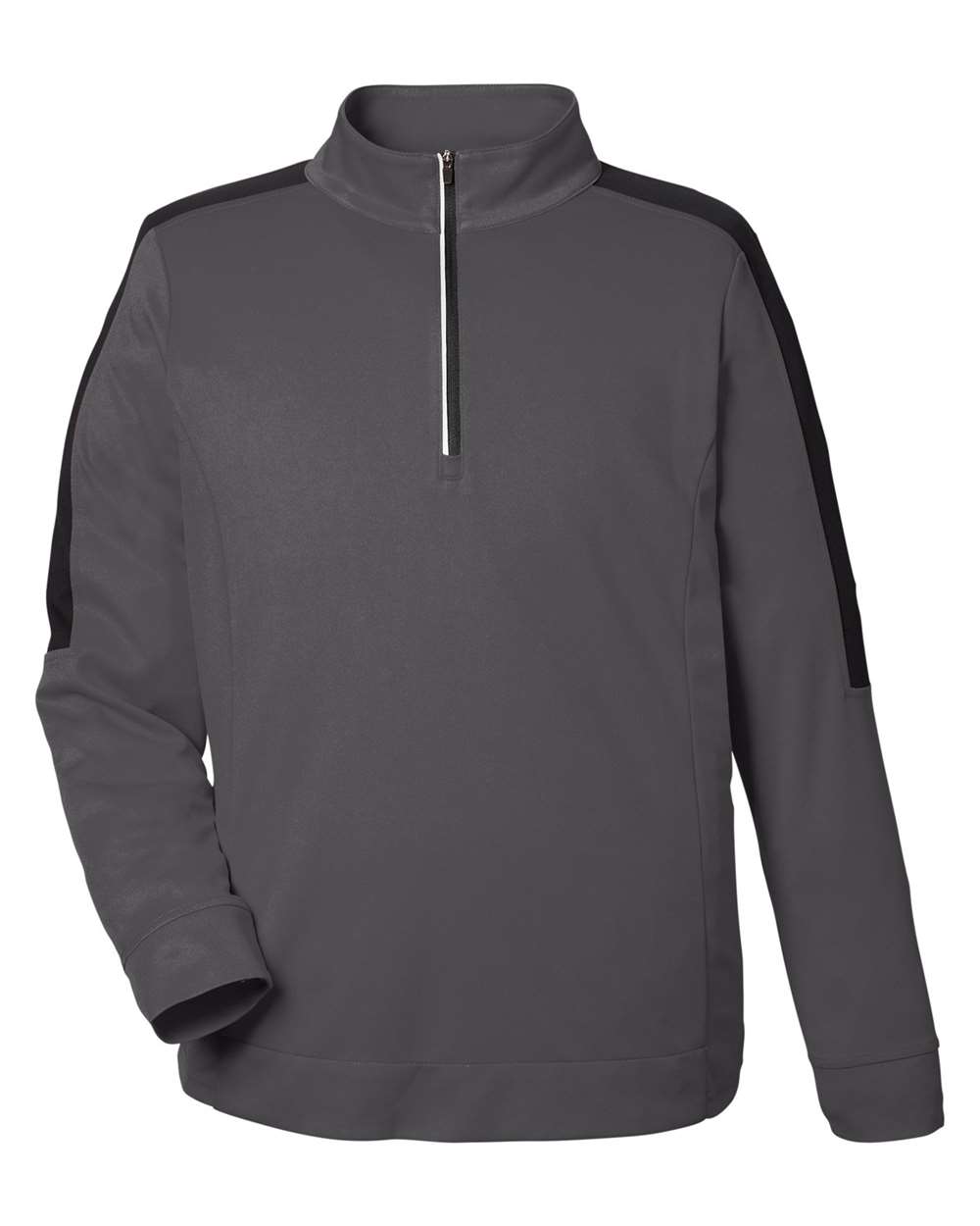 Core365 Men's Market Snag Protect Mesh Colorblock Quarter-Zip Pullover - CE404 Carbon- Black