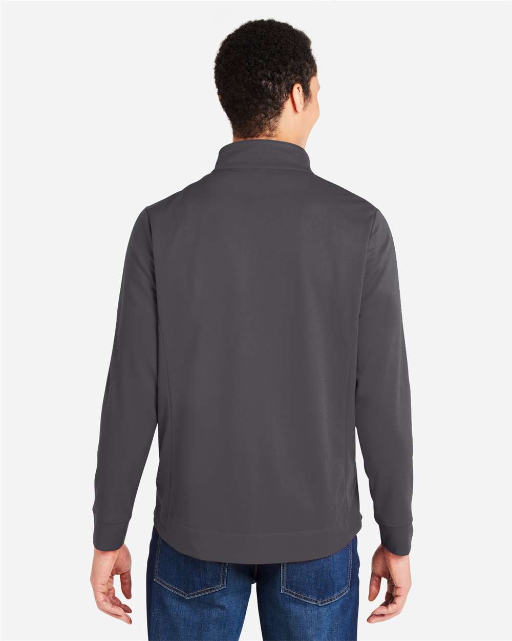 Core365 Men's Market Snag Protect Mesh Colorblock Quarter-Zip Pullover - CE404 Carbon- Black