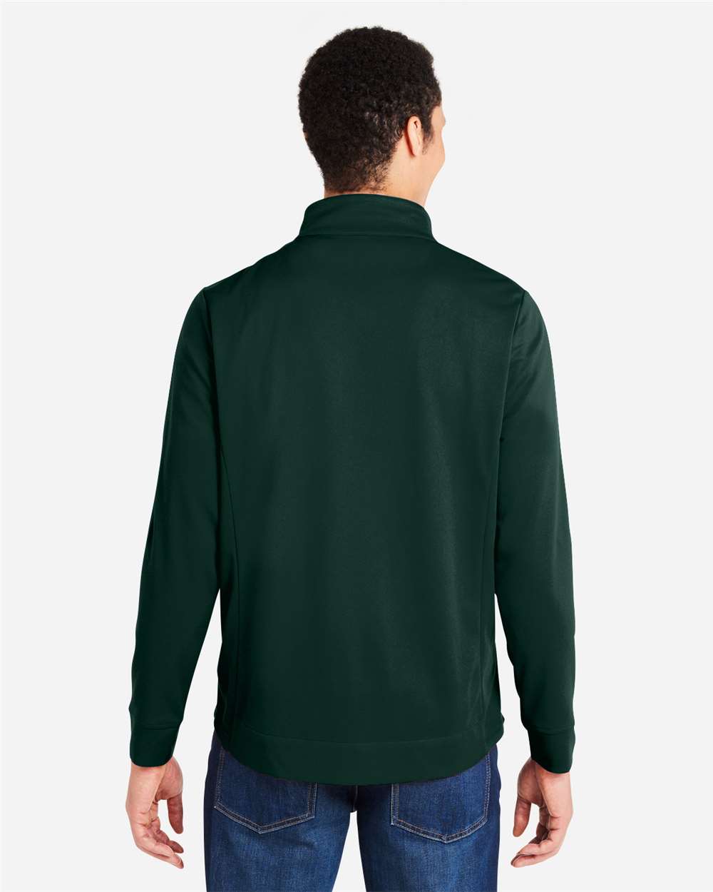 Core365 Men's Market Snag Protect Mesh Colorblock Quarter-Zip Pullover - CE404 Forest- Carbon