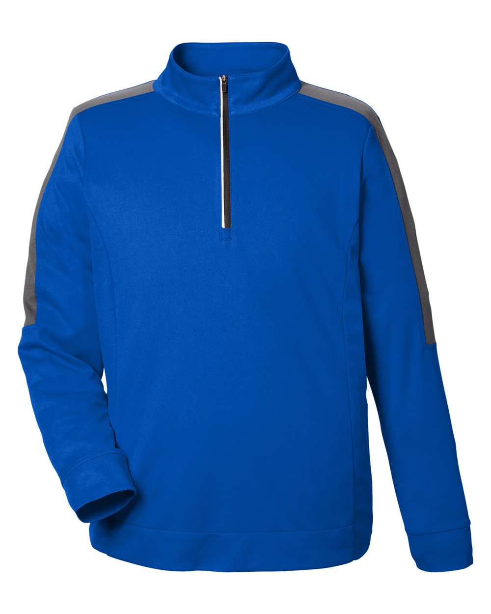 Core365 Men's Market Snag Protect Mesh Colorblock Quarter-Zip Pullover - CE404 True Royal- Carbon