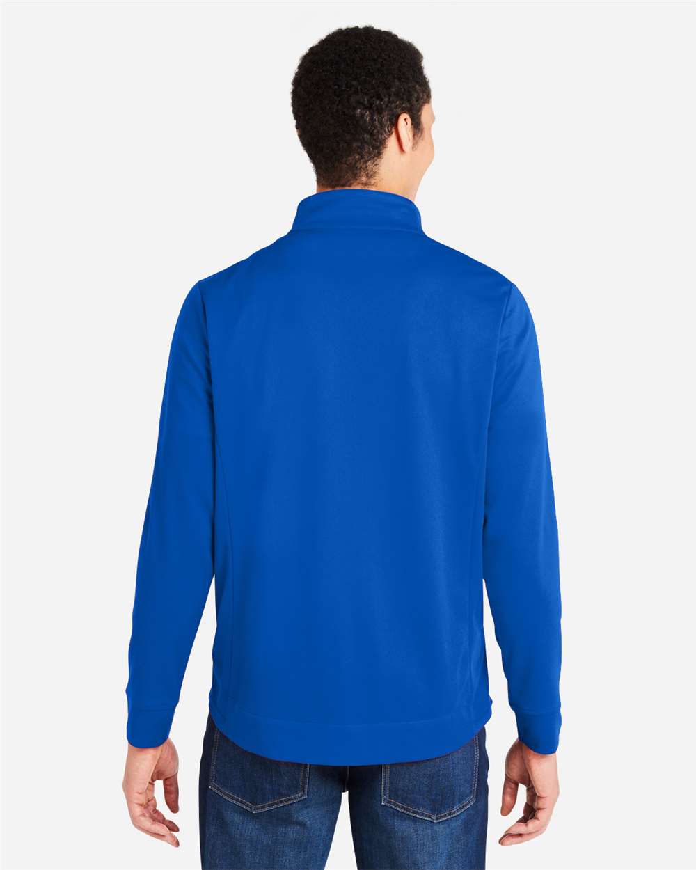 Core365 Men's Market Snag Protect Mesh Colorblock Quarter-Zip Pullover - CE404 True Royal- Carbon