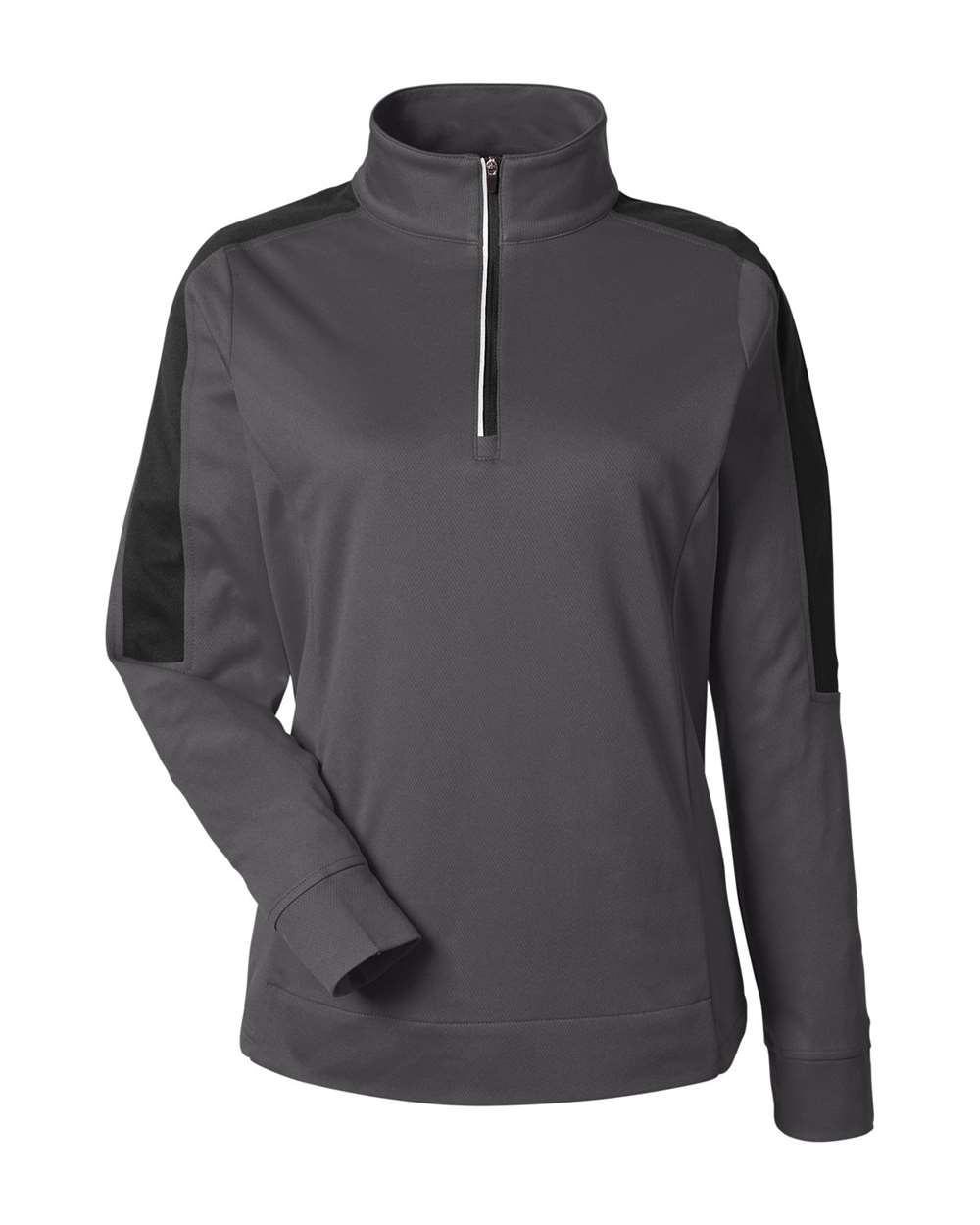 Core365 Women's Market Snag Protect Mesh Colorblock Quarter-Zip Pullover - CE404W Carbon- Black
