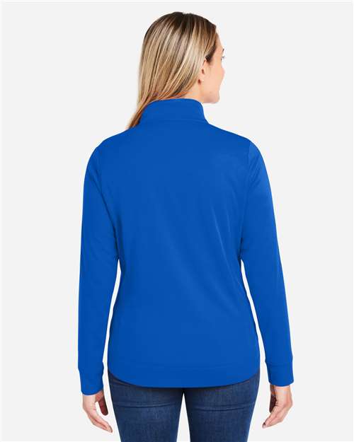 Core365 Women's Market Snag Protect Mesh Colorblock Quarter-Zip Pullover - CE404W True Royal- Carbon