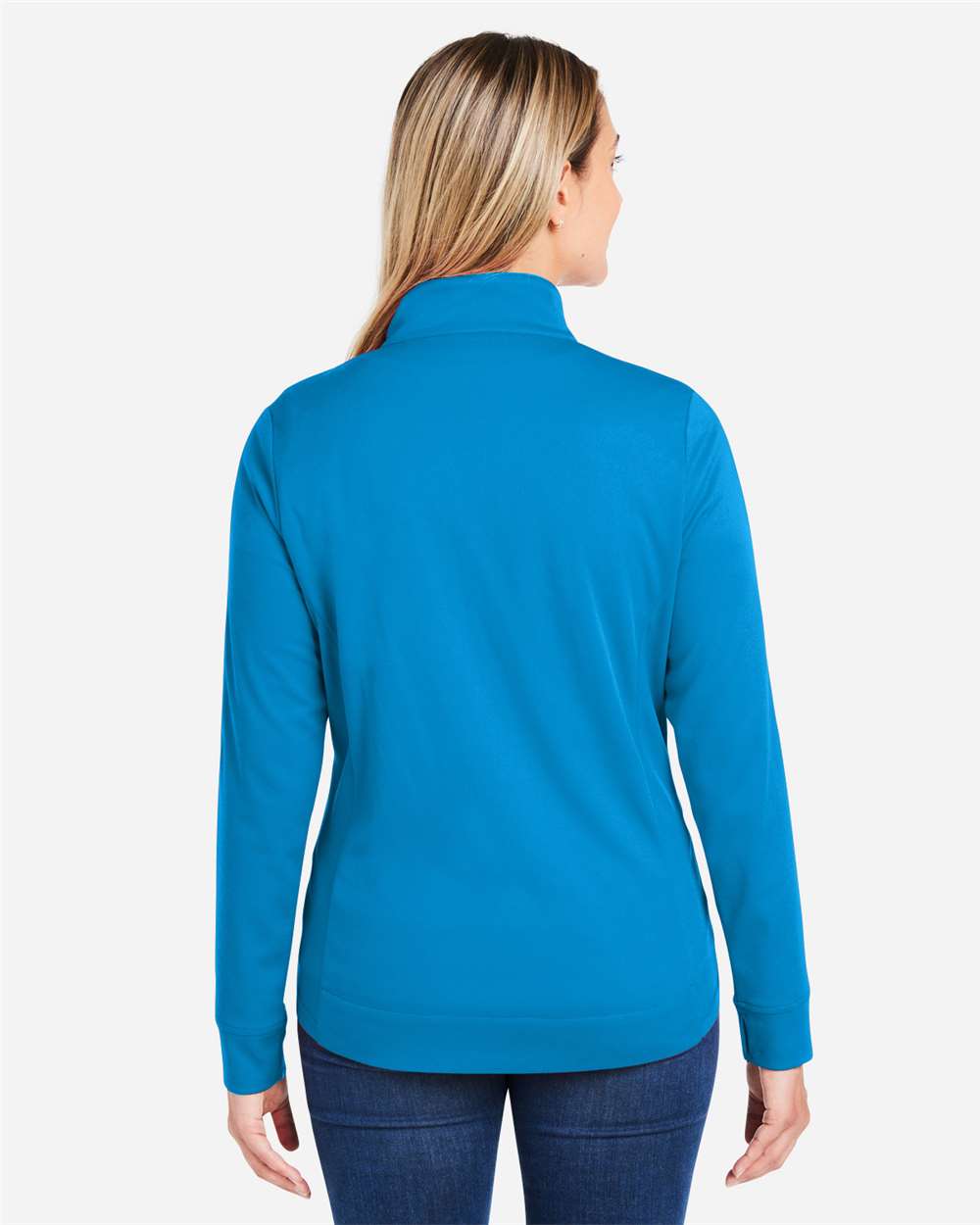 Core365 Women's Market Snag Protect Mesh Colorblock Quarter-Zip Pullover - CE404W Electric Blue- Carbon