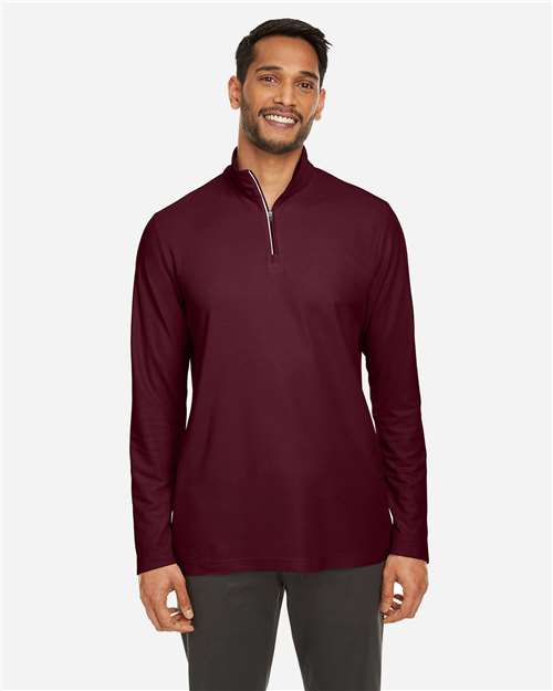 Core365 Men's Fusion ChromaSoft™ Pique Quarter-Zip Pullover - CE405 Burgundy