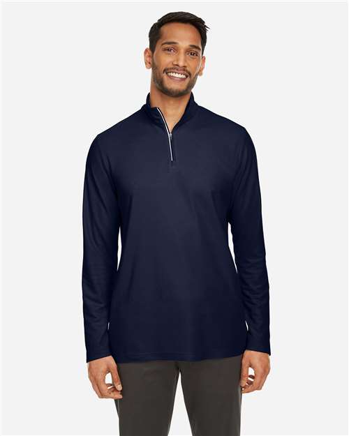 Core365 Men's Fusion ChromaSoft™ Pique Quarter-Zip Pullover - CE405 Classic Navy