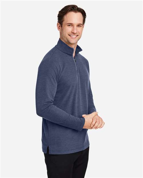 Core365 Men's Fusion ChromaSoft™ Pique Quarter-Zip Pullover - CE405 Classic Navy Heather