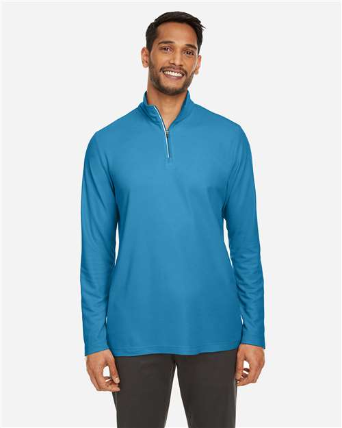 Core365 Men's Fusion ChromaSoft™ Pique Quarter-Zip Pullover - CE405 Electric Blue