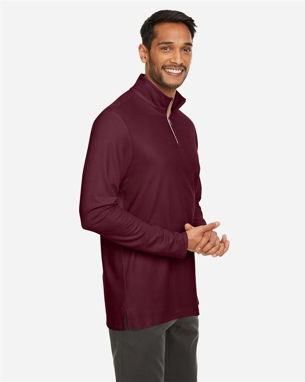 Core365 Men's Fusion ChromaSoft™ Pique Quarter-Zip Pullover - CE405 Burgundy
