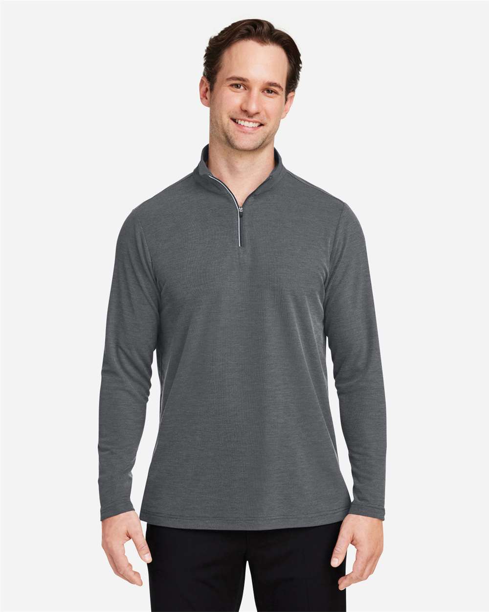 Core365 Men's Fusion ChromaSoft™ Pique Quarter-Zip Pullover - CE405 Carbon Heather