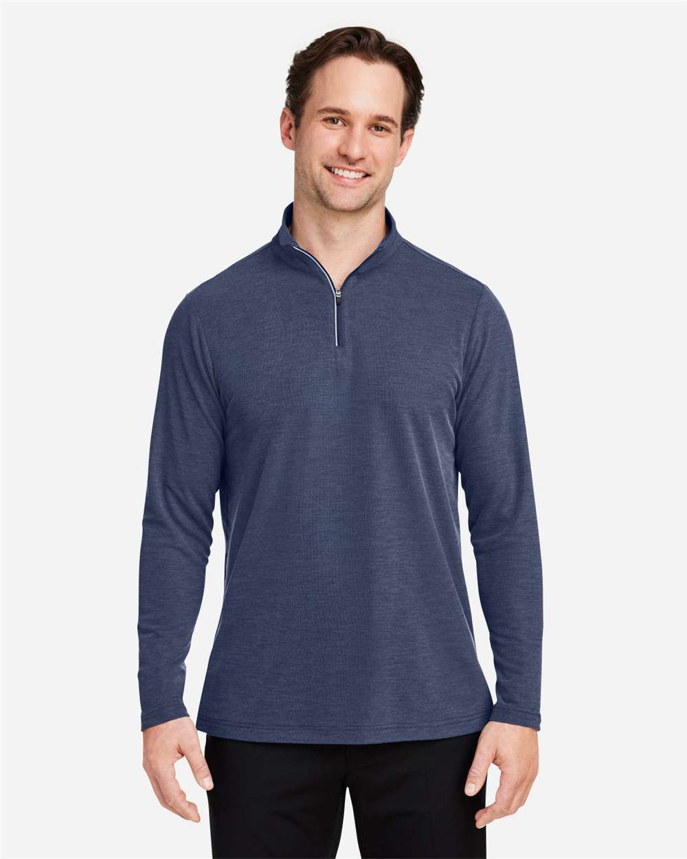 Core365 Men's Fusion ChromaSoft™ Pique Quarter-Zip Pullover - CE405 Classic Navy Heather
