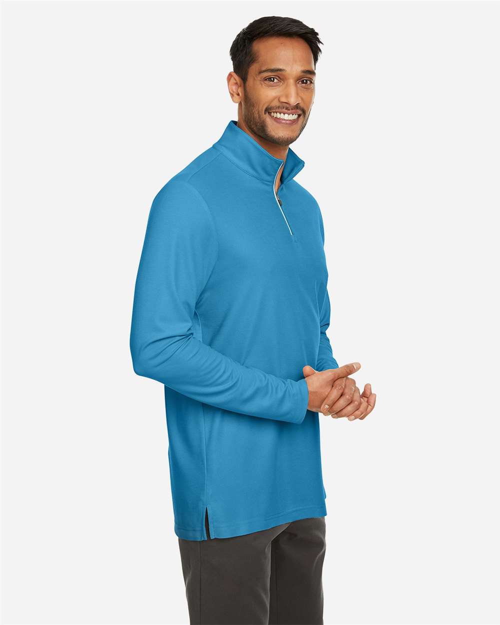 Core365 Men's Fusion ChromaSoft™ Pique Quarter-Zip Pullover - CE405 Electric Blue
