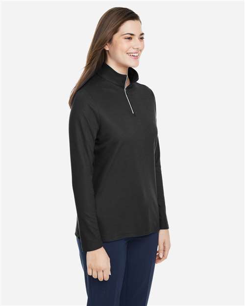 Core365 Women's Fusion ChromaSoft™ Pique Quarter-Zip Pullover - CE405W Black