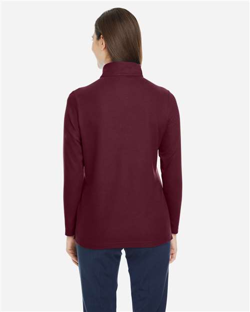 Core365 Women's Fusion ChromaSoft™ Pique Quarter-Zip Pullover - CE405W Burgundy