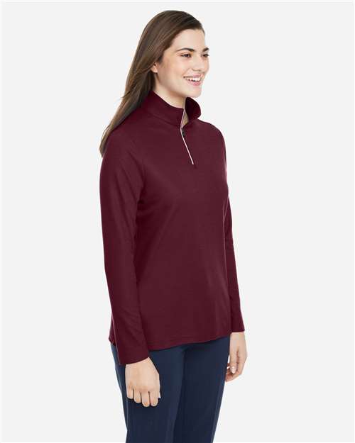 Core365 Women's Fusion ChromaSoft™ Pique Quarter-Zip Pullover - CE405W Burgundy