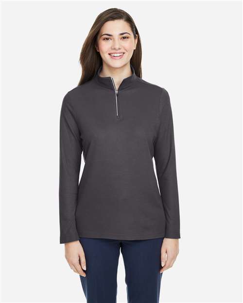 Core365 Women's Fusion ChromaSoft™ Pique Quarter-Zip Pullover - CE405W Carbon