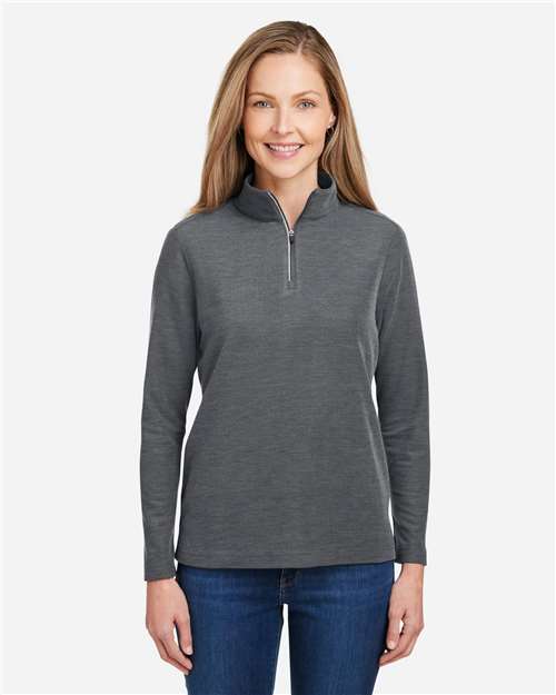 Core365 Women's Fusion ChromaSoft™ Pique Quarter-Zip Pullover - CE405W Carbon Heather