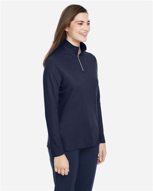 Core365 Women's Fusion ChromaSoft™ Pique Quarter-Zip Pullover - CE405W Classic Navy