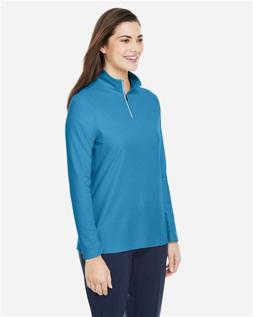Core365 Women's Fusion ChromaSoft™ Pique Quarter-Zip Pullover - CE405W Electric Blue