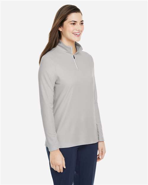 Core365 Women's Fusion ChromaSoft™ Pique Quarter-Zip Pullover - CE405W Platinum