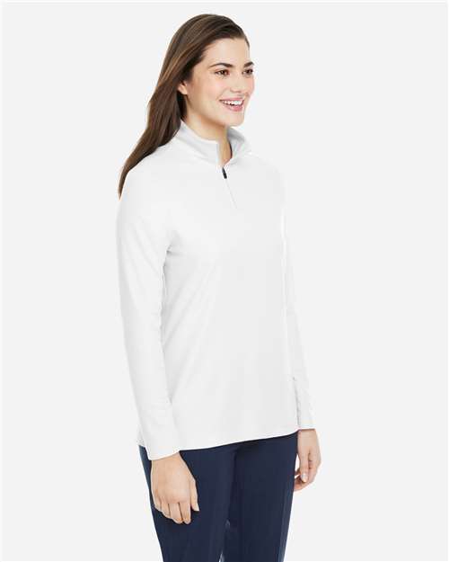 Core365 Women's Fusion ChromaSoft™ Pique Quarter-Zip Pullover - CE405W White