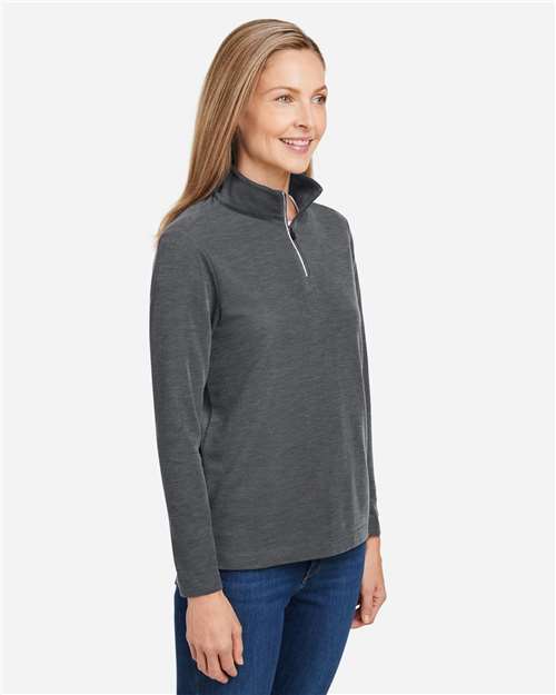 Core365 Women's Fusion ChromaSoft™ Pique Quarter-Zip Pullover - CE405W Carbon Heather