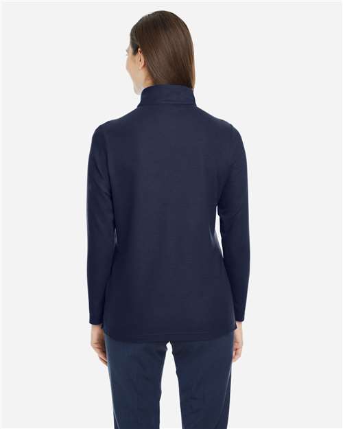 Core365 Women's Fusion ChromaSoft™ Pique Quarter-Zip Pullover - CE405W Classic Navy
