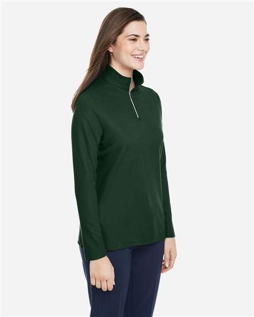 Core365 Women's Fusion ChromaSoft™ Pique Quarter-Zip Pullover - CE405W Forest